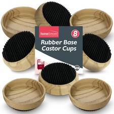 8 Castor Cups Rubber Base
