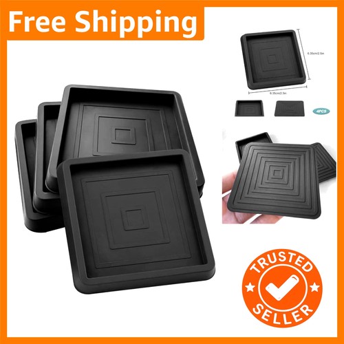Square rubber caster cups - square,